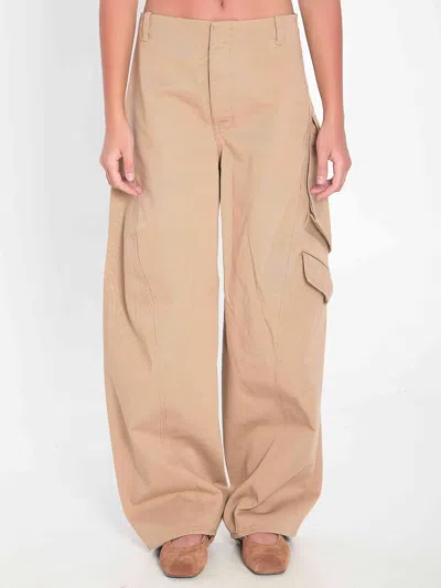 Alaïa Alaia Women Rounded Cargo Trousers In Nude