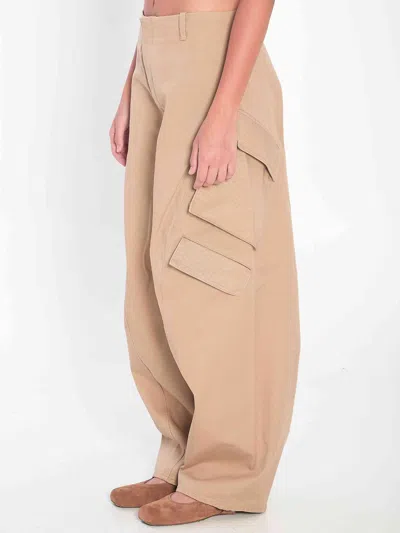 Alaïa Alaia Women Rounded Cargo Trousers In Nude