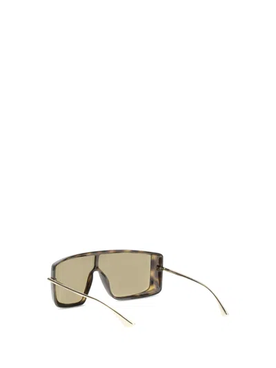Alexander Mcqueen Women Havana T-bar Visor Sunglasses In Brown