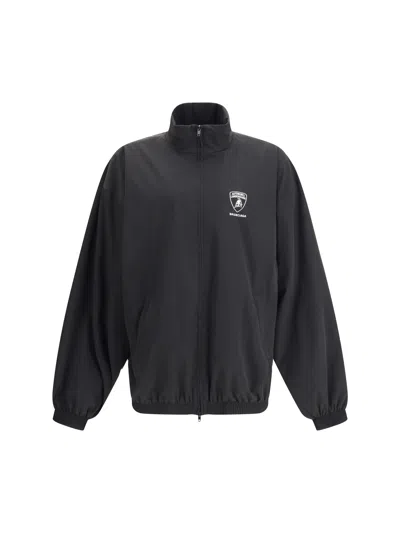 Balenciaga Gender Inclusive Oversize Cocoon Kick Technical Ripstop Windbreaker In Black