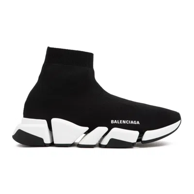Balenciaga Technical 3d Recycled Knit Speed 2.0 Sneakers In Black