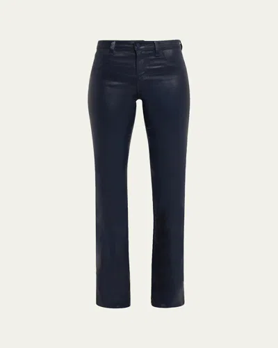 L'agence Selma High-rise Coated Sleek Baby Boot Jeans In Blue