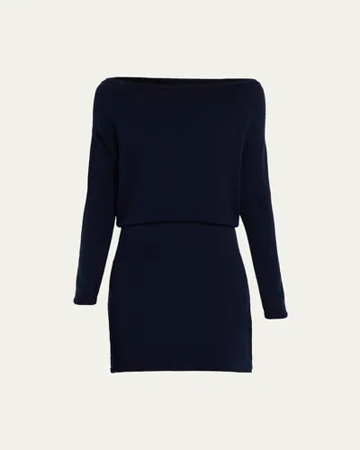 Ramy Brook Chance Off-shoulder Wool Sweater Dress In Black