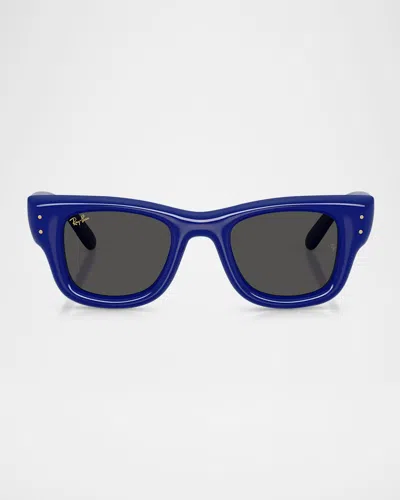 Ray Ban Geometric Frame Sunglasses In Blue