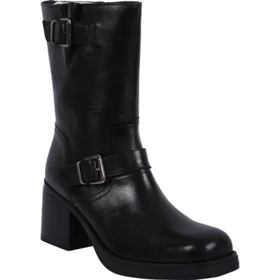 Kenneth Cole Janice Block Heel Engineer Boot In Black