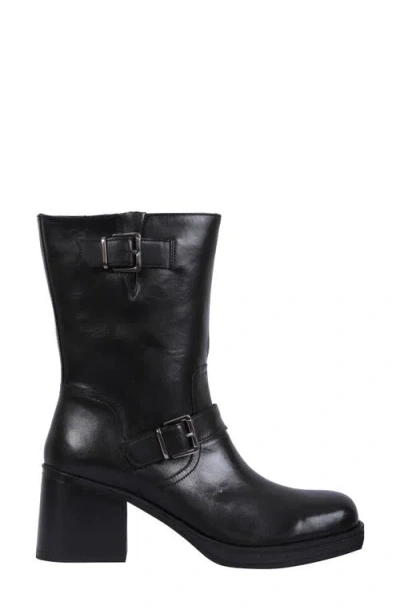 Kenneth Cole Janice Block Heel Engineer Boot In Black
