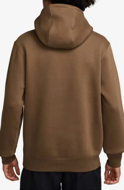 Nike Men's Club Fleece Premium Embroidered Pullover Hoodie In Brown