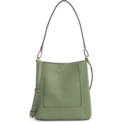 Kate Spade New York Lena Pebbled Leather Bucket Bag In Green