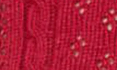 Blu Pepper Pointelle Cardigan In Red