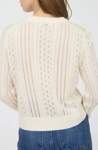 Blu Pepper Pointelle Cardigan In Neutral