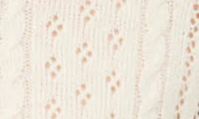 Blu Pepper Pointelle Cardigan In Neutral