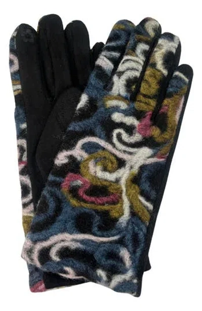 Marcus Adler Swirl Print Touchscreen Compatible Gloves In Green