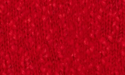 Frame Button Front Wool Blend Crop Cardigan In Red