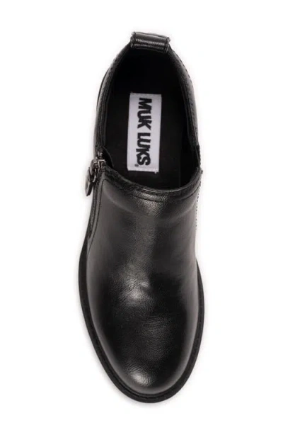 Muk Luks Lainey Side Zip Bootie In Black