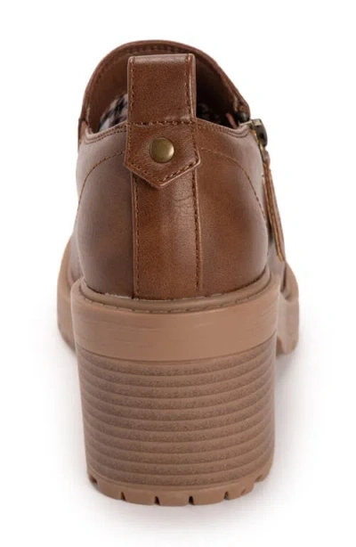 Muk Luks Lainey Side Zip Bootie In Brown