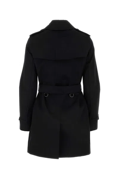 Burberry Double Breasted Belted-waist Coat In Black
