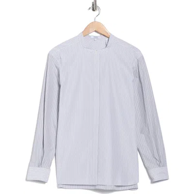 Theory Stripe Long Sleeve Button-up Shirt In Gray