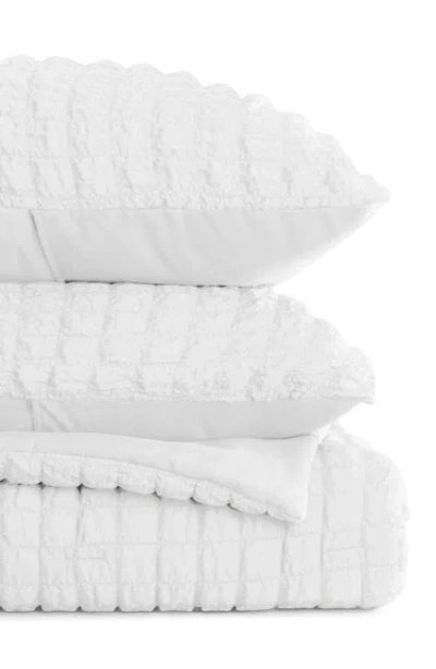 Homespun Seersucker Textured 3-piece Comforter Set In White
