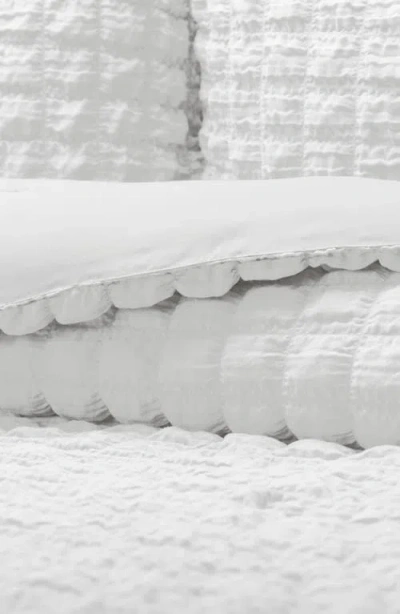 Homespun Seersucker Textured 3-piece Comforter Set In White