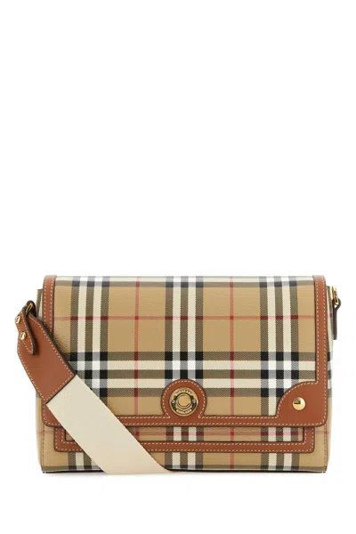 Burberry Womens Briar Brown Check-print Flap-front Woven-blend Cross-body Bag