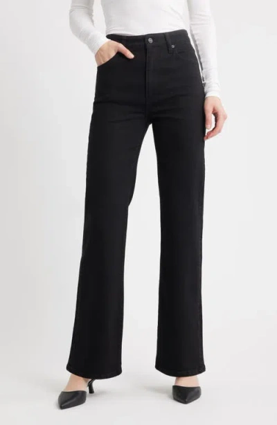 Frame The Arrow High Waist Relaxed Bootcut Jeans In Black