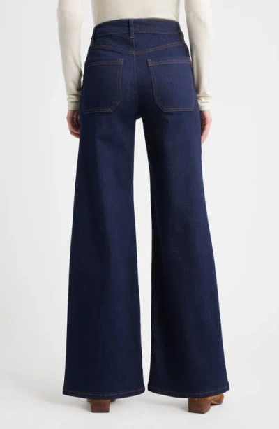 Frame Women's The Anchor High-rise Wide Jeans In Navy Raw Fray In Blue