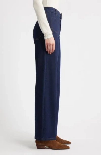 Frame Women's The Anchor High-rise Wide Jeans In Navy Raw Fray In Blue