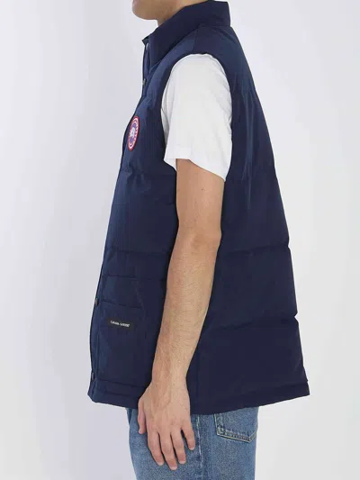 Canada Goose Charcoal Polyester Blend Freestyle Sleeveless Down Jacket In Blue