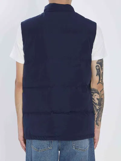 Canada Goose Charcoal Polyester Blend Freestyle Sleeveless Down Jacket In Blue