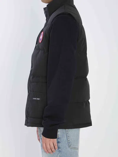 Canada Goose Charcoal Polyester Blend Freestyle Sleeveless Down Jacket In Black