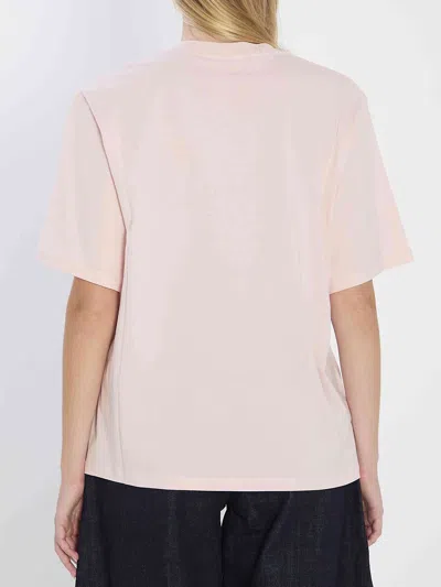 Celine Crew Neck T-shirt In Pink