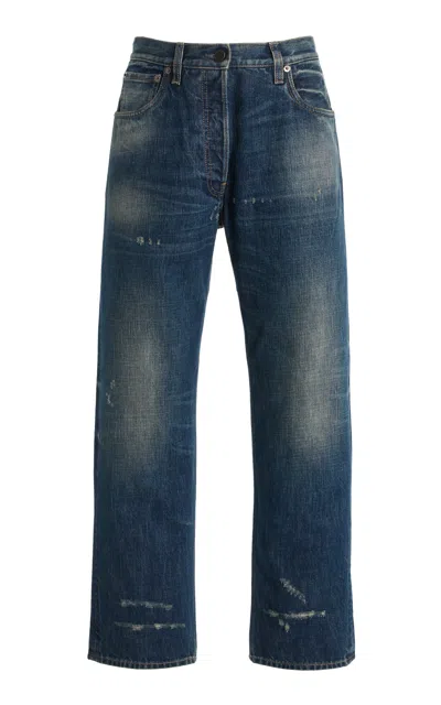 Prada Five Pocket Jeans In Washed Denim In Blue