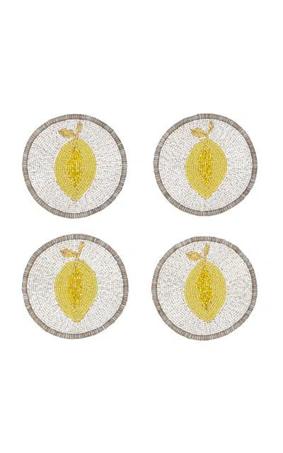 Joanna Buchanan Set-of-four  Lemon Coasters In Multi