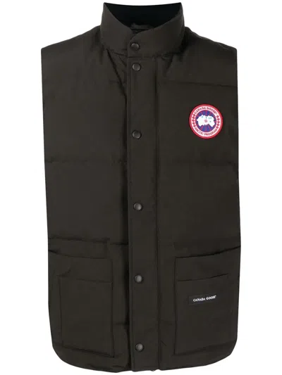 Canada Goose Charcoal Polyester Blend Freestyle Sleeveless Down Jacket In Black