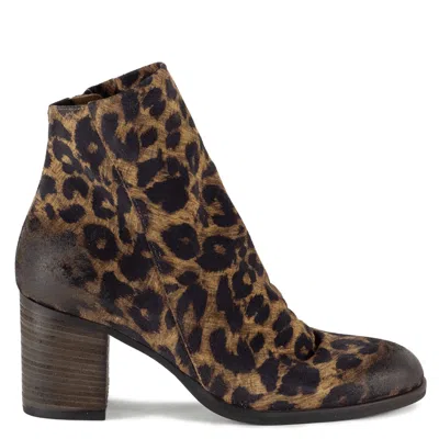 Keith Scarrott Shoes Women's Brown Licola Tan Leopard Ankle Boot In Animal Print
