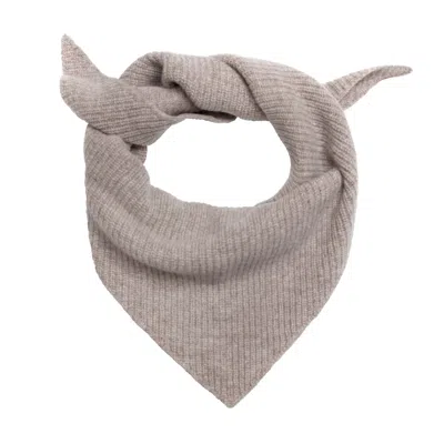 Paul James Knitwear Women's Neutrals Lambswool Ribbed Triangle Ember Scarf - Cobble