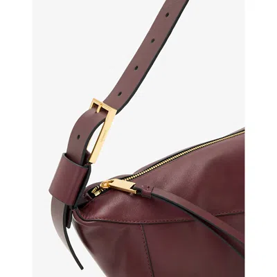 Allsaints Luna Slouchy Leather Shoulder Bag In Red