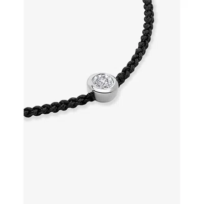 Monica Vinader Womens Round Solitaire Sterling-silver And 0.06ct Lab Grown Diamond Cord Bracelet In Gold