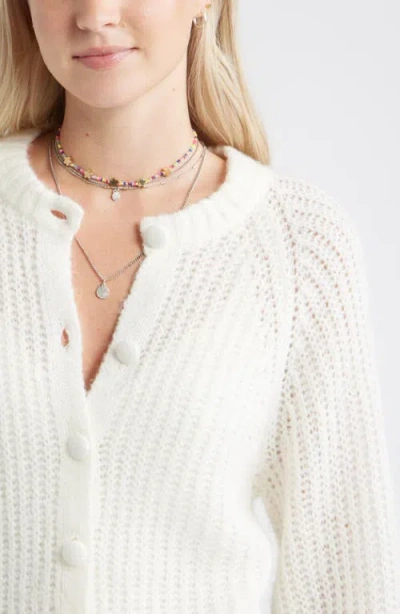 Bp. Crewneck Cardigan In White