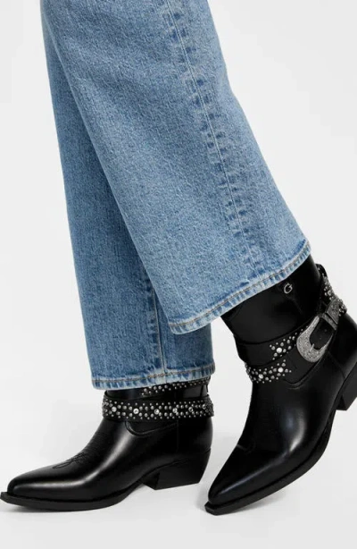 Guess Women's Lansly Embellished Buckle Western Booties In Black