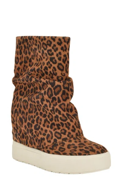 Guess Guinna Hidden Wedge Bootie In Brown