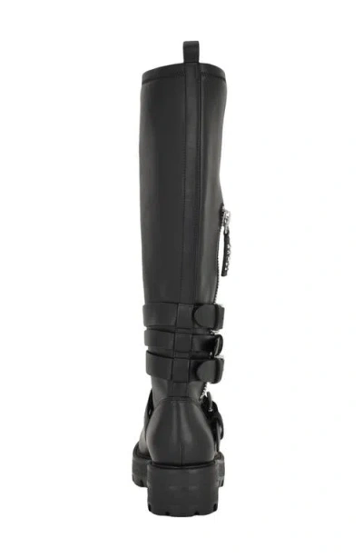 Guess Yanika Lug Sole Tall Boot In Black