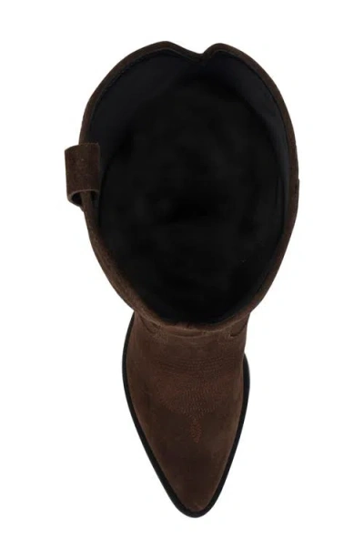 Guess Women's Sashan Knee-high Topstitched Western Boots In Brown