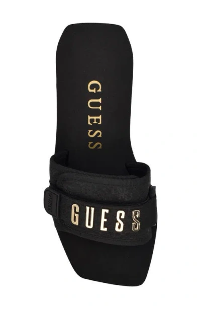 Guess Dellean Platform Wedge Sandal In Black