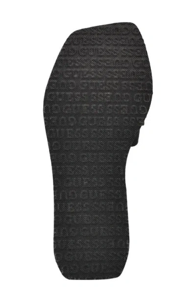 Guess Dellean Platform Wedge Sandal In Black