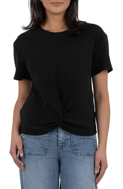 Kut From The Kloth Avi Twist Front T-shirt In Black