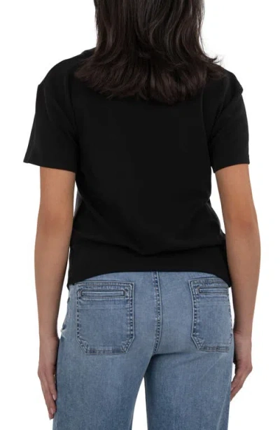 Kut From The Kloth Avi Twist Front T-shirt In Black