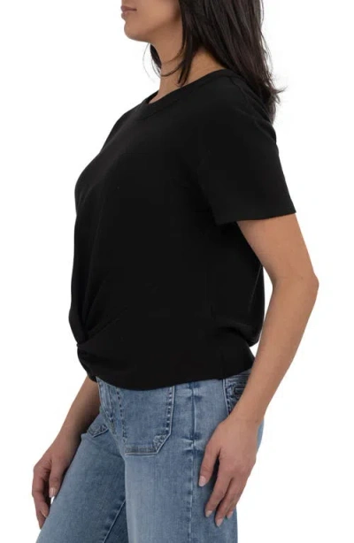 Kut From The Kloth Avi Twist Front T-shirt In Black