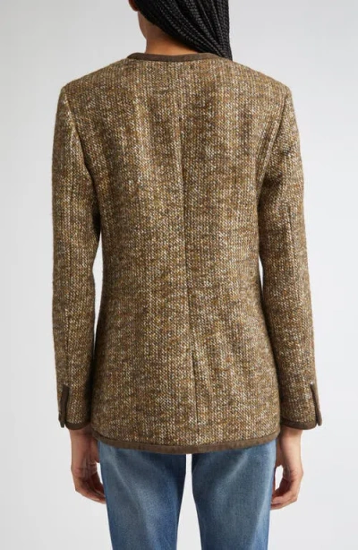 Golden Goose Coffee-colored Wool Tweed Jacket In Brown