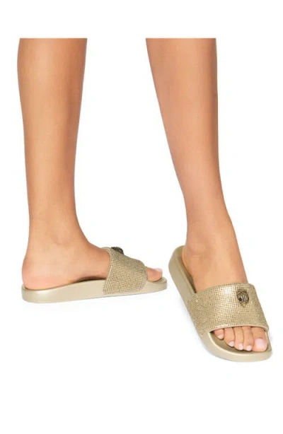 Kurt Geiger London Meena Eagle Slide Sandal In Gold